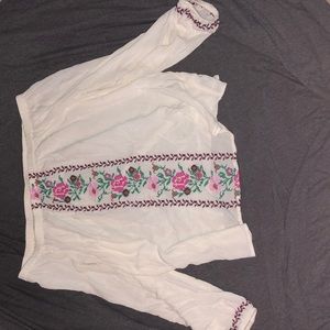 White off the shoulder shirt